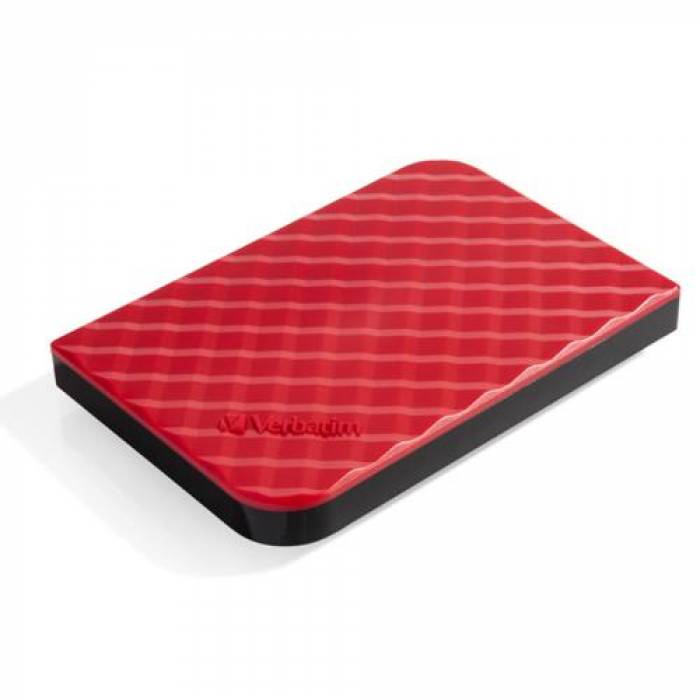 Hard Disk portabil Verbatim 53206, 1TB, USB 3.0, 2.5inch, Red