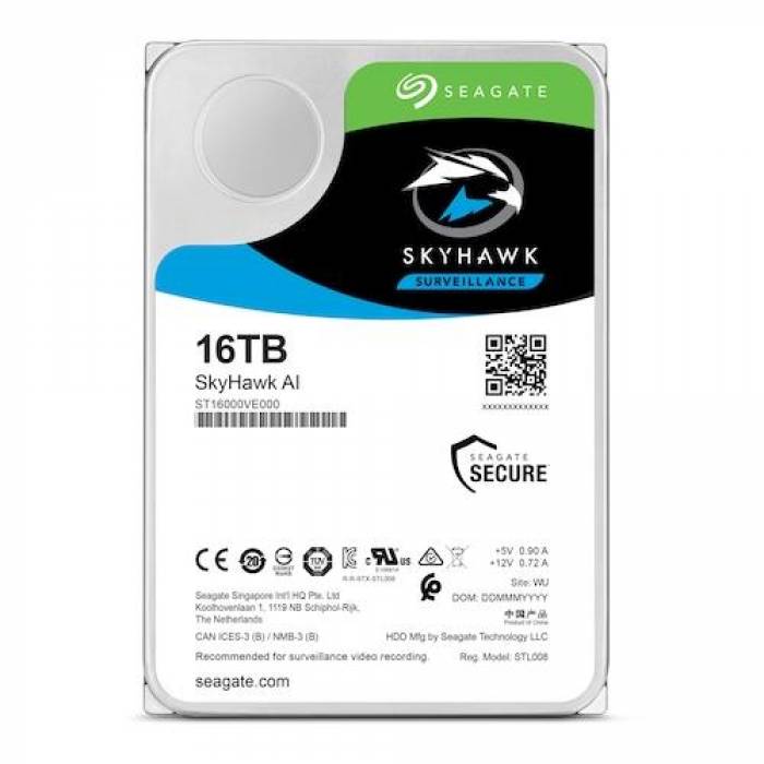 Hard Disk Seagate Surveillance AI Skyhawk 16TB, SATA3, 256MB, 3.5inch