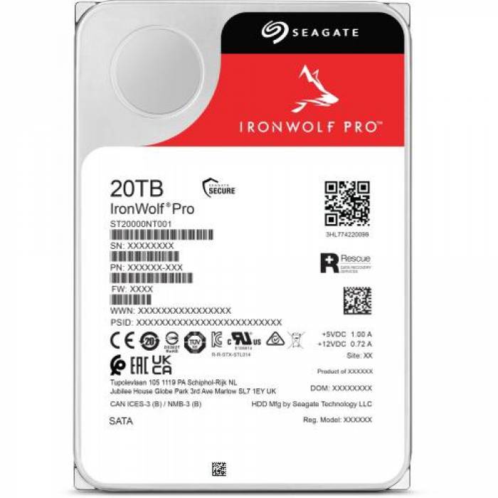 Hard Disk Server Seagate IronWolf PRO 20TB, SATA, 256MB, 3.5inch