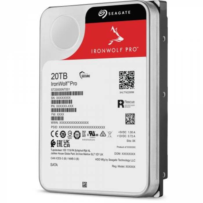 Hard Disk Server Seagate IronWolf PRO 20TB, SATA, 256MB, 3.5inch