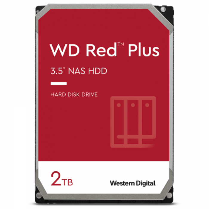 Hard Disk Western Digital Red Plus NAS 2TB, SATA3, 128MB, 3.5inch