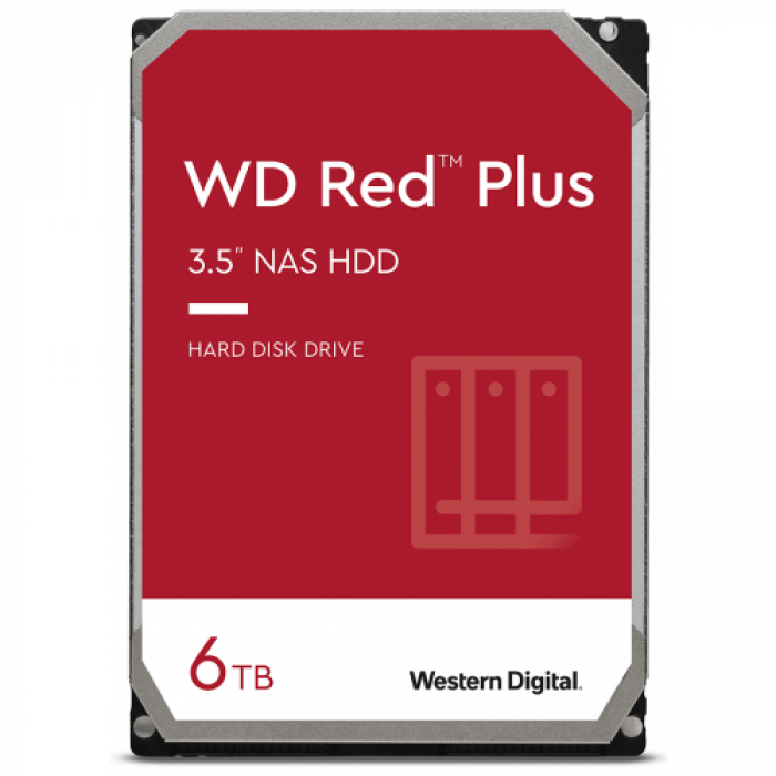 Hard Disk Western Digital Red Plus NAS 6TB, SATA3, 128MB, 3.5inch
