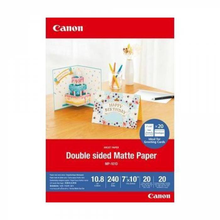 Hartie Photo Canon MP-101D 18x25 cm Double Sided Matt 240g/m2 4076C006AA