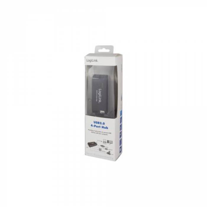 Hub LogiLink UA0085, 4x USB 2.0, Black