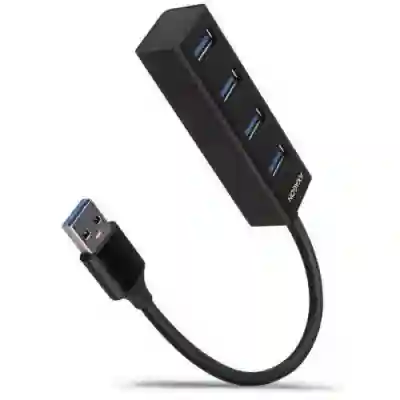 Hub USB Axagon HUE-M1A, 4x USB 3.2 Gen1, Black