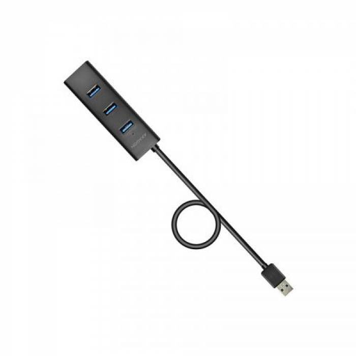 Hub USB Axagon HUE-S2BL, 4x USB 3.2 gen 1, Black