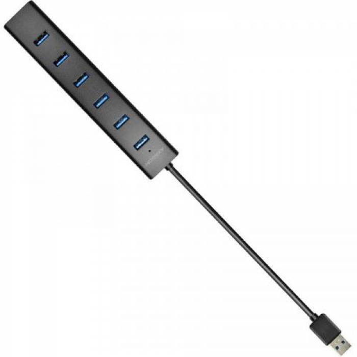 Hub USB Axagon HUE-SA7BP, 7x USB 3.2 gen 1, Black