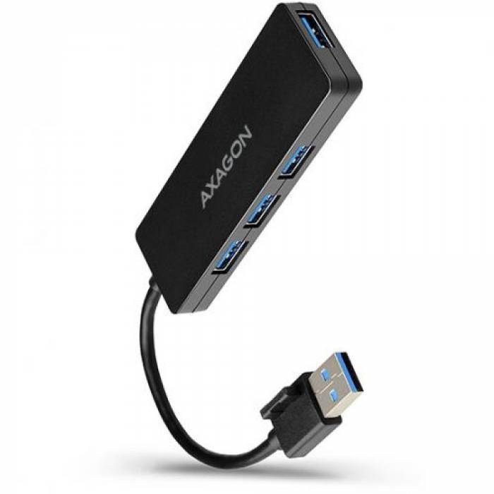 Hub USB Axagon Slim HUE-G1A, 4x USB 3.2 gen 1, Black