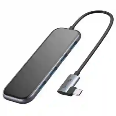 Hub USB Baseus Multi-Functional, 4x USB 3.0, 1x USB-C, Grey