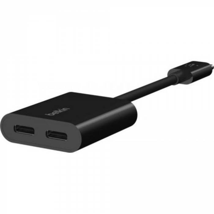 Hub USB Belkin Connect, 2x USB Tip C, Black