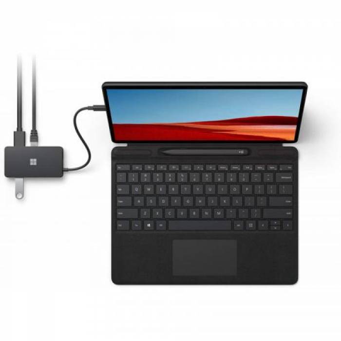 Hub USB-C Microsoft Travel, 1x USB 3.0, Black