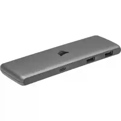 Hub USB Corsair USB100, 4x USB 2.0 Tip A, 3x USB Tip C, grey