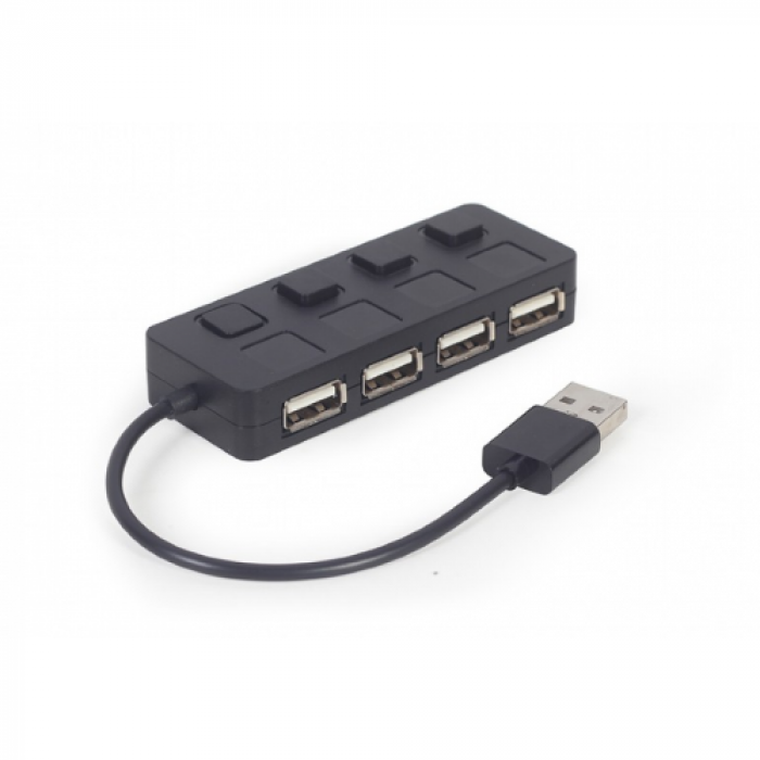 Hub USB Gembird UHB-U2P4-05, 4x USB 2.0, Black