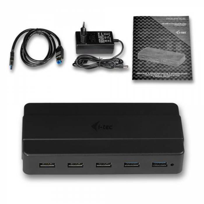 Hub USB i-tec U3HUB742, 7x USB 3.2 gen 1, Black Hub USB i-tec U3HUB742, 7x USB 3.2 gen 1, Black
