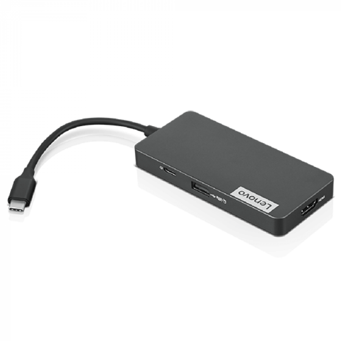 HUB USB Lenovo 4X90V55523, 2x USB 3.0, 1x USB 2.0, 1x USB-C, 1x HDMI, Black
