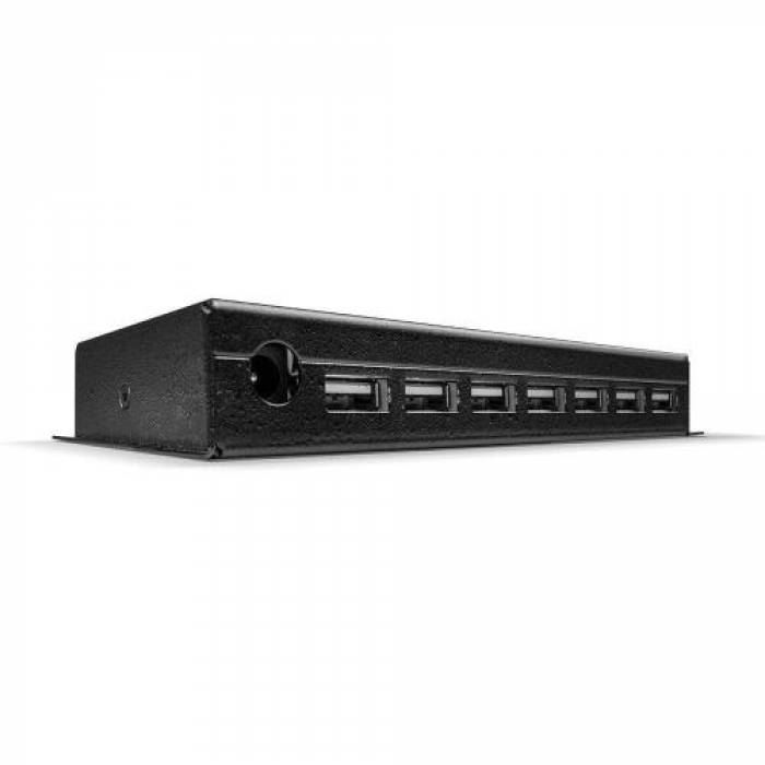 Hub USB Lindy LY-42794, 7x USB 2.0, Black