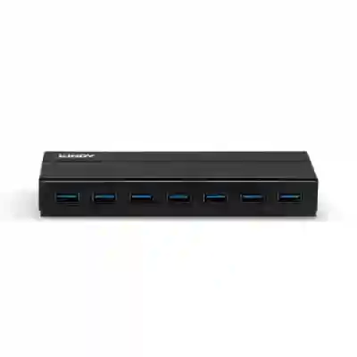 Hub USB Lindy LY-43228, 7x USB 3.2 gen 1, Black