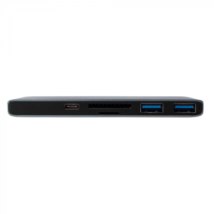 Hub USB Logilink UA0301, 2x USB 3.2 gen 1 + 1x USB-C + 1x HDMI + Card Reader, Grey Hub USB Logilink UA0301, 2x USB 3.2 gen 1 + 1x USB-C + 1x HDMI + Card Reader, Grey
