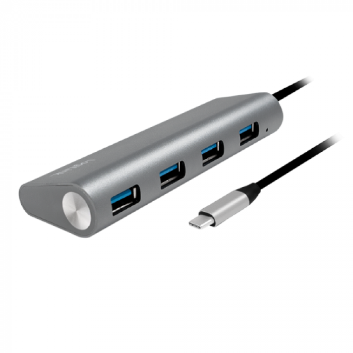 Hub USB Logilink UA0309, 4x USB 3.2 gen 1, Grey