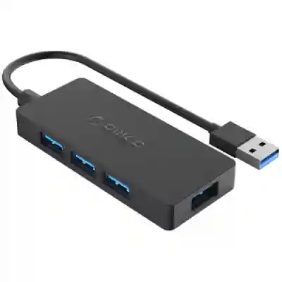 HUB USB Orico HS4U-U3, 4x USB 3.2 Gen 1, Black
