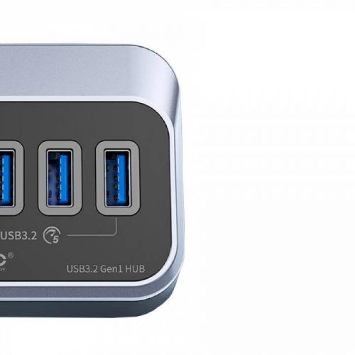 Hub USB Orico M3U3-7A-10, 7x USB-A, Black-Grey
