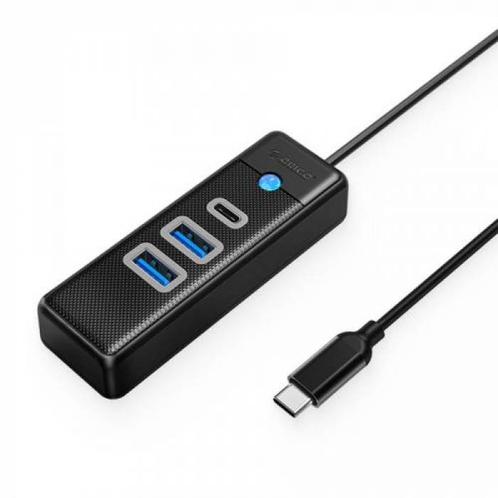 Hub USB Orico PWC2U-C3-015, 2x USB-A, 1x USB-C, Black