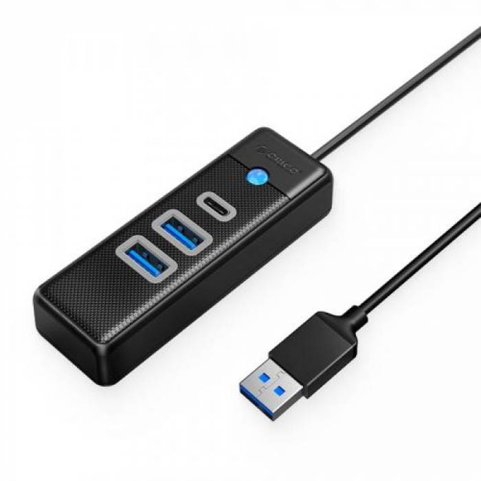 Hub USB Orico PWC2U-U3-015, 2x USB-A, 1x USB-C, Black