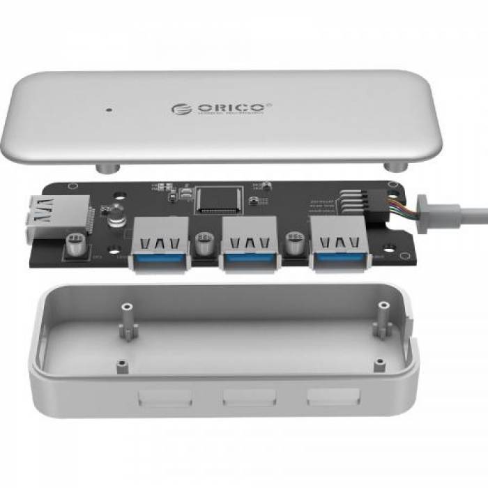 Hub USB Orico TC4U-U3, 4x USB 3.2 gen 1, Silver