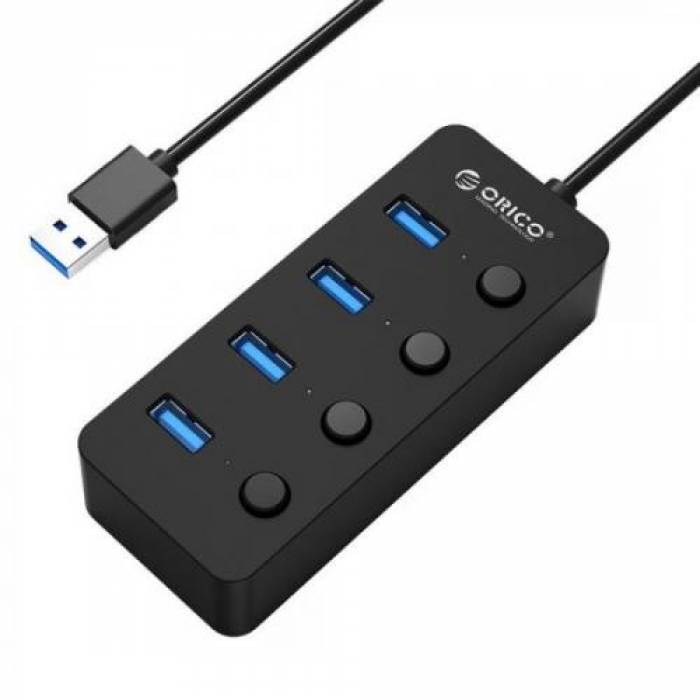 Hub USB Orico W9PH4-U3 V1, 4x USB 3.2 Gen 1, Black