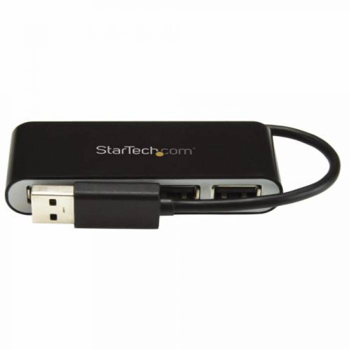 Hub USB Startech ST4200MINI2, 4x USB 2.0, Black
