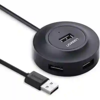 Hub USB Ugreen CR106, 4x USB 2.0, 1m, Black