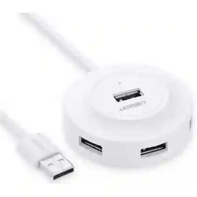 Hub USB Ugreen CR106, 4x USB 2.0, 1m, White