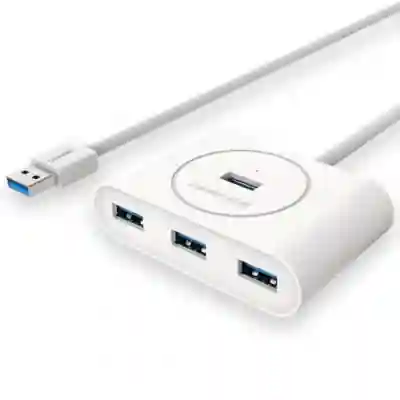 Hub USB Ugreen CR113, 4x USB 3.2 gen 1, 1m, White