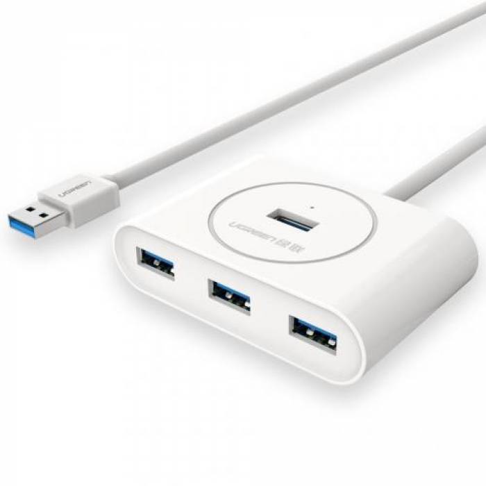 Hub USB Ugreen CR113, 4x USB 3.2 gen 1, 1m, White