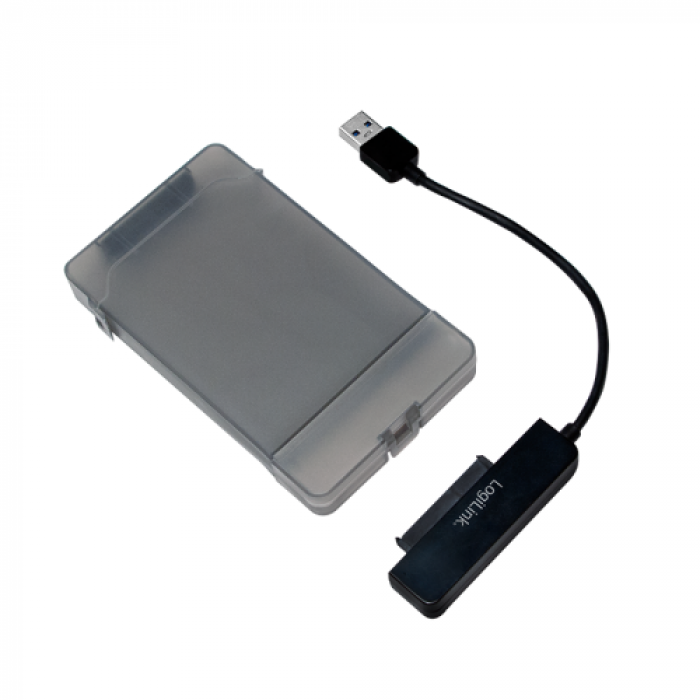 Husa protectie HDD Logilink, 2.5inch  S-ATA, 1x USB 3.0, Black