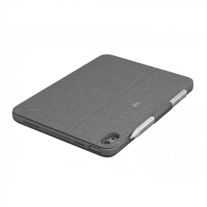 Husa/Stand Logitech Combo Touch cu tastatura pentru iPad 10th gen, Layout UK, Oxford Grey