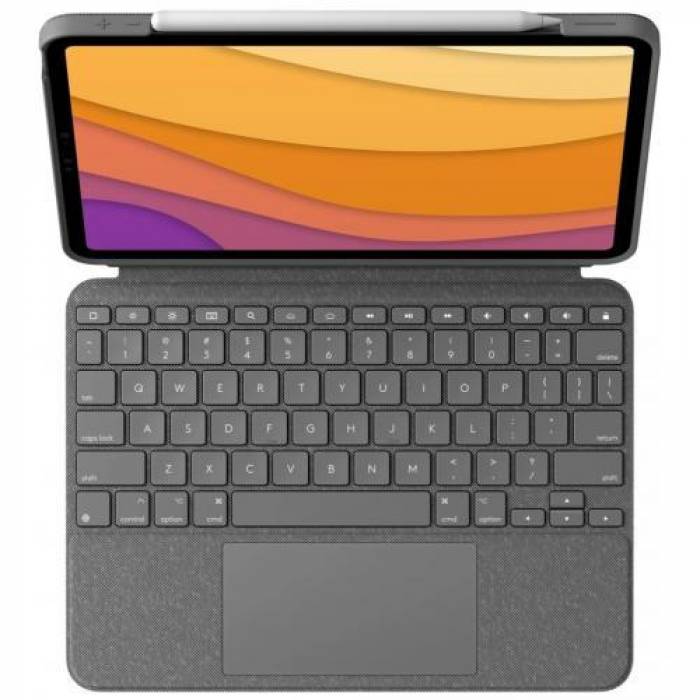 Husa/Stand Logitech Combo Touch cu tastatura pentru iPad Air 4th gen de 10.9inch, Layout UK, Oxford Grey 