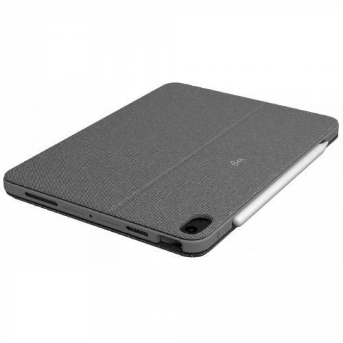 Husa/Stand Logitech Combo Touch cu tastatura pentru iPad Air 4th gen de 10.9inch, Layout UK, Oxford Grey 