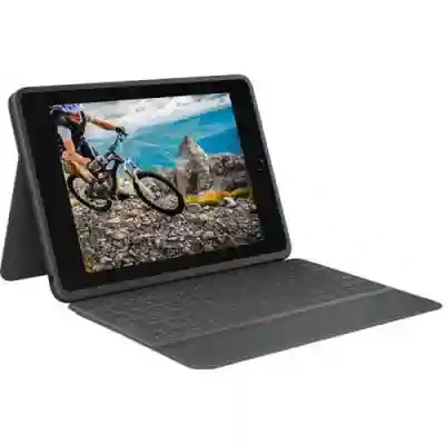 Husa/Stand Logitech Rugged Folio pentru IPad (7gen) de 10.2inch, Layout UK, Black