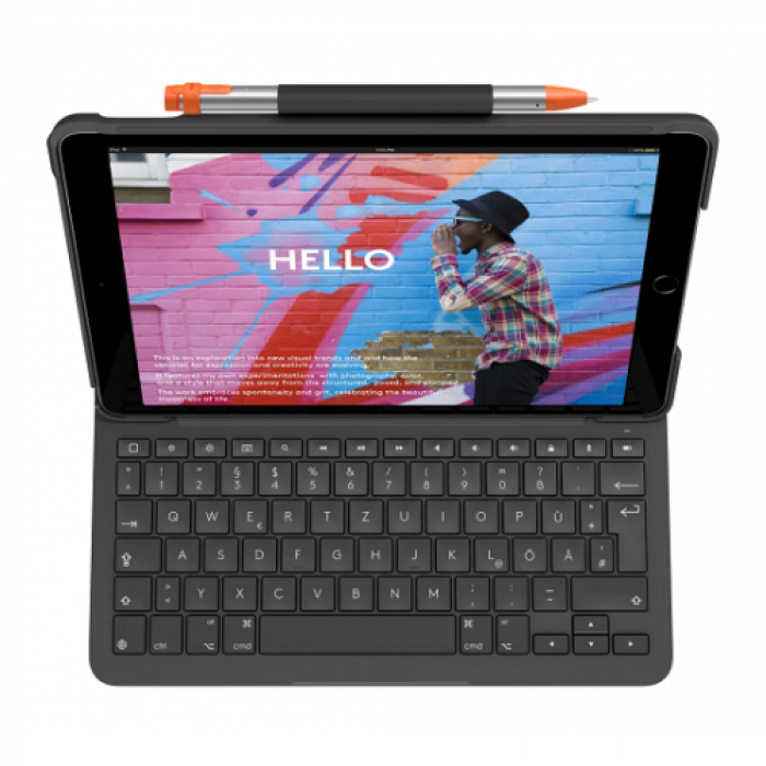 Husa/Stand Logitech SLIM FOLIO pentru iPad 10th gen, Layout US, Graphite