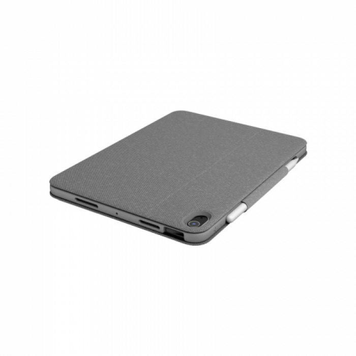 Husa/Stand Logitech Slim Folio Touch cu tastatura pentru tableta de 11inch, Layout UK, Gray