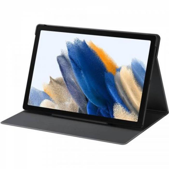 Husa/Stand Samsung Book Cover pentru Galaxy Tab A8, Dark Gray