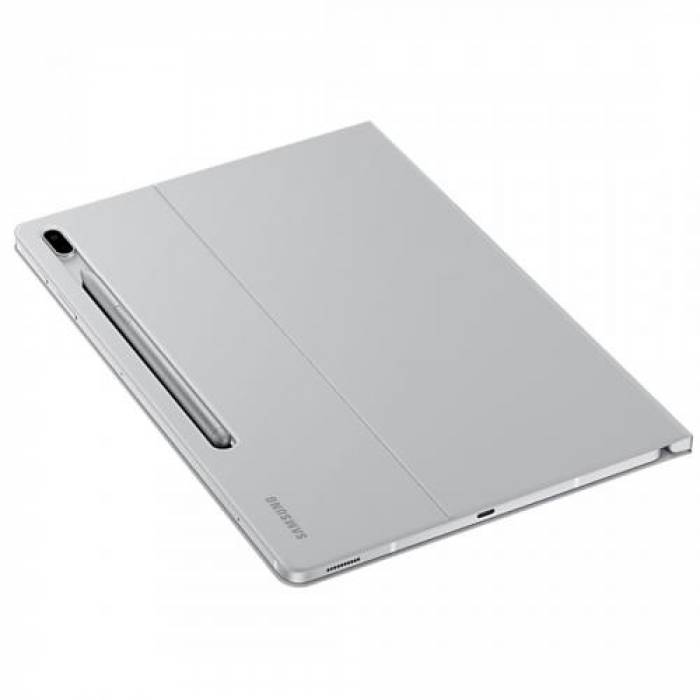 Husa/Stand Samsung Book Cover pentru Galaxy Tab S7 Plus/Galaxy Tab S7 FE de 12.4inch, Gray