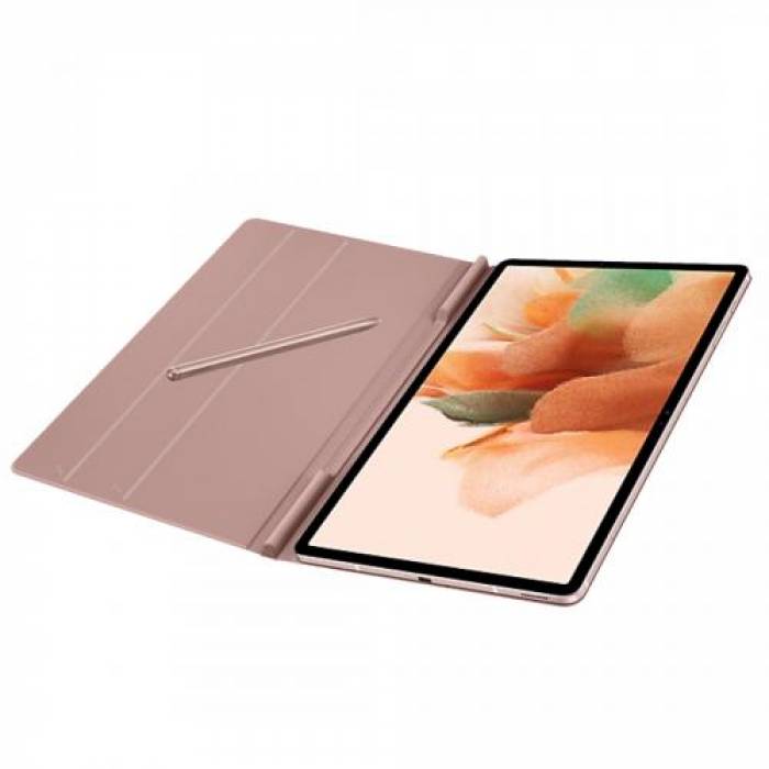 Husa/Stand Samsung Book Cover pentru Galaxy Tab S7 Plus/Galaxy Tab S7 FE de 12.4inch, Pink