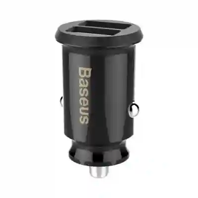 Incarcator auto Baseus Grain, 2x USB, 3.1A, Black