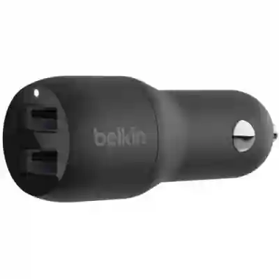 Incarcator auto Belkin Boost Charge, 2x USB-A, 24W, Black