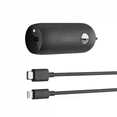 Incarcator auto Belkin CCA003BT04BK, 1x USB-C, 18W, Black