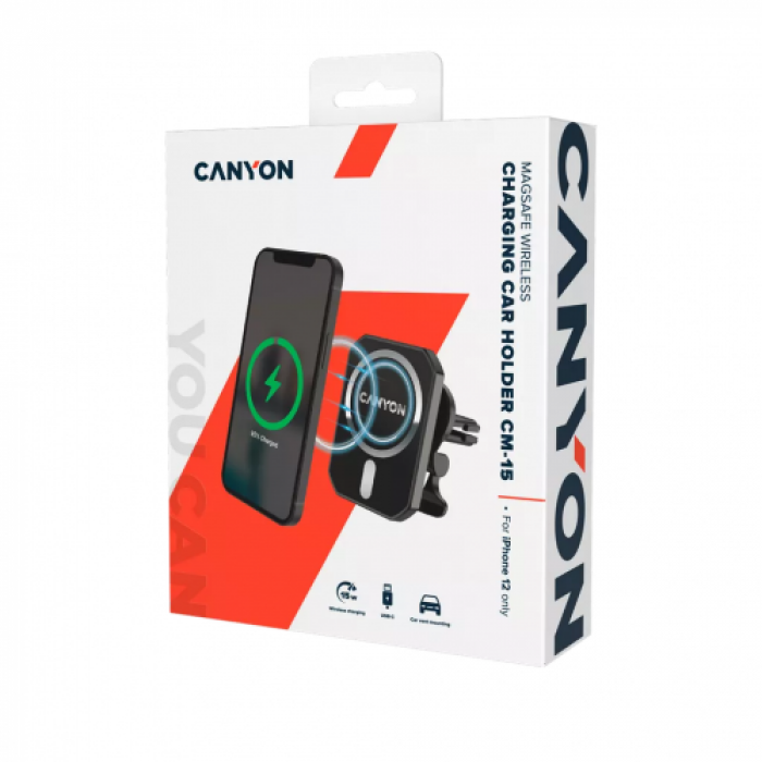 Incarcator auto Canyon C-15-01, USB-C, 2A, Black