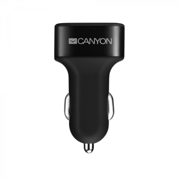 Incarcator auto Canyon CNE-CCA06B, 3x USB, 3.1A, Black