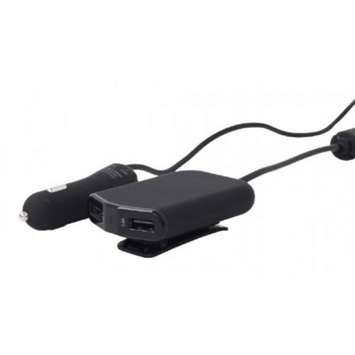 Incarcator auto Gembird EG-4U-CAR-01, 4x USB, 9.6 A, Black